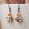 Brown and Copper Lampwork Earrings with Burnt Orange Crystals product 1